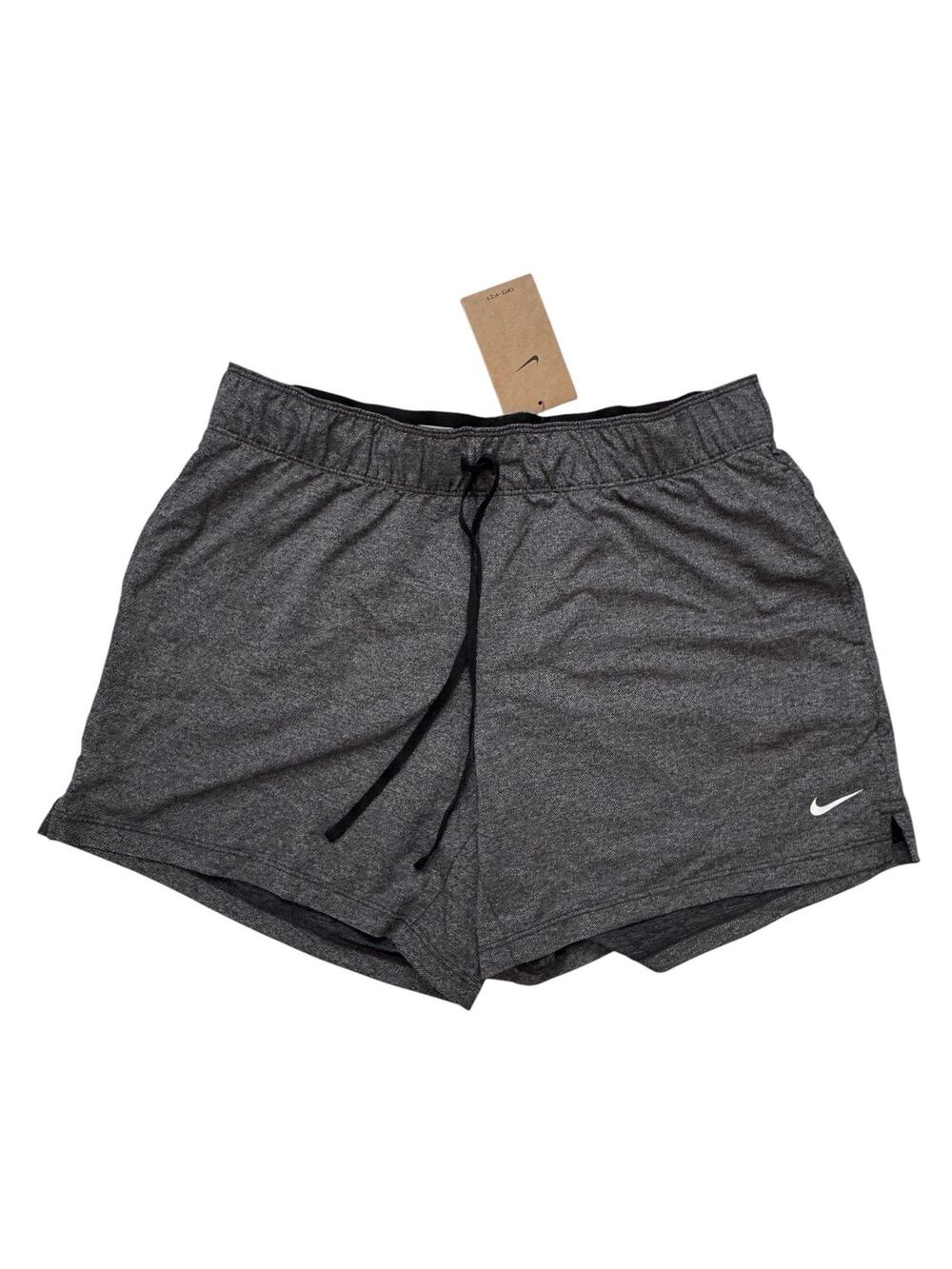 NIKE *NEW* Attack Dri-FIT Fitness Mid-Rise 5" Unlined Shorts Gray Medium Womens